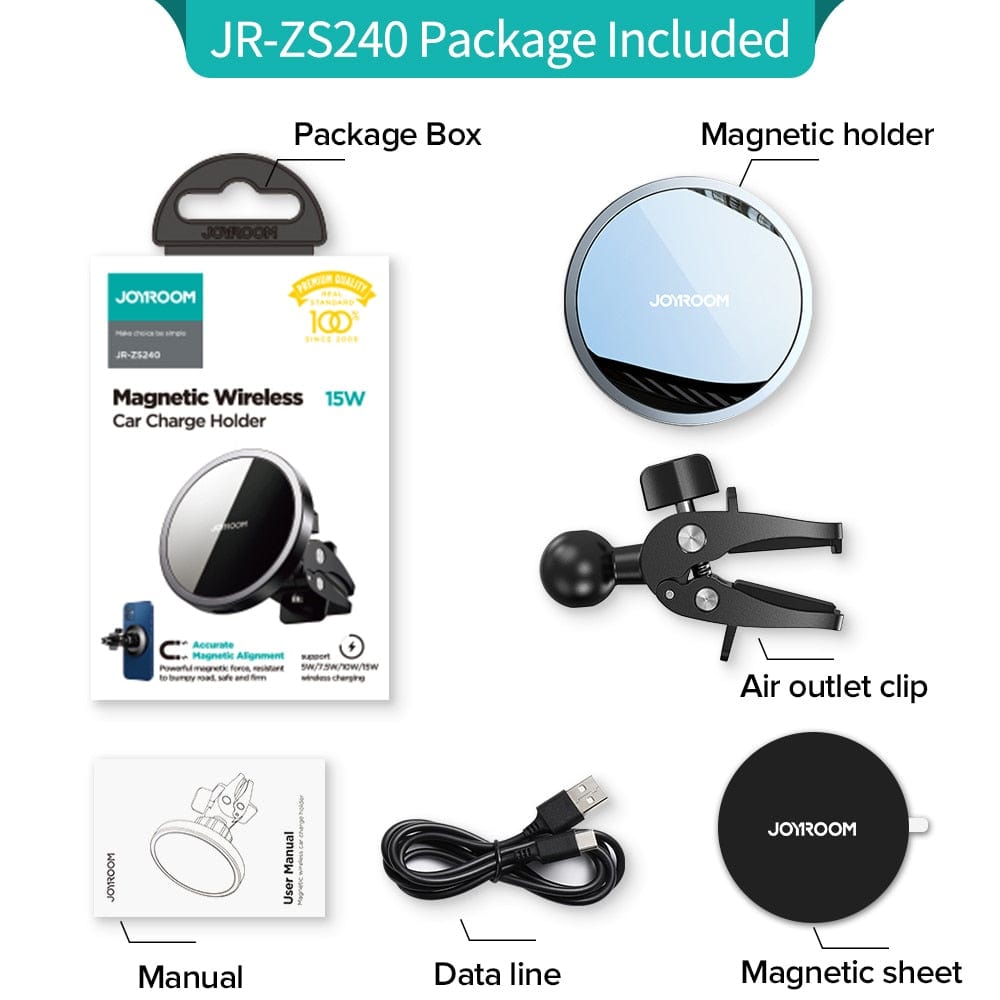15W Magnetic Car Phone Holder Wireless Charger wifi & wireless