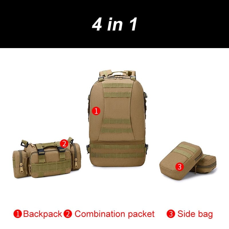 55L-70L Molle Tactical Backpack 4in1 BackPacks