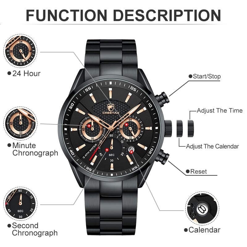 CHEETAH 1613G Casual Sport Chronograph Watch Quartz Smart Watches
