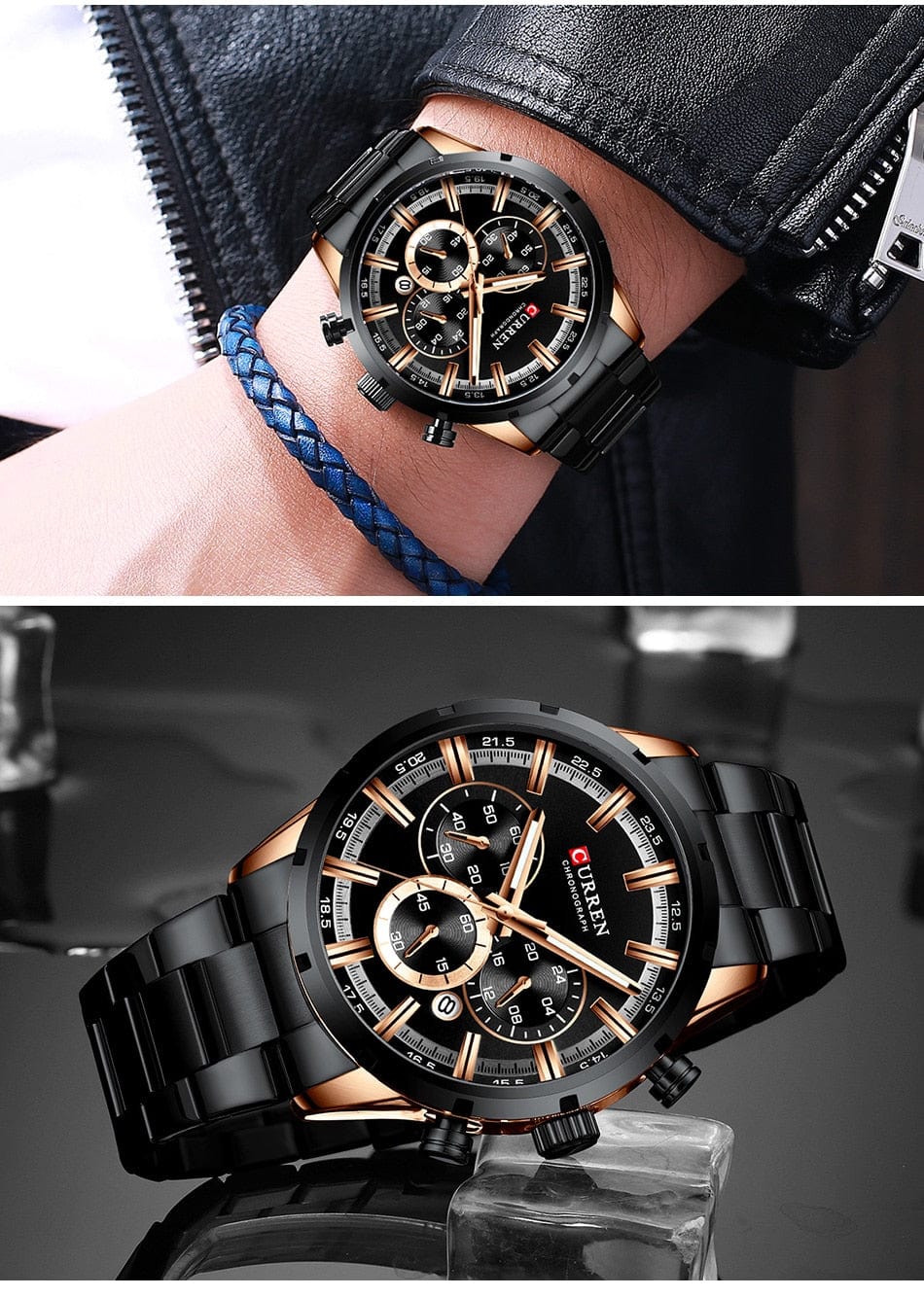 CURREN 8355 Luxury Sports Quartz Waterproof Watchs