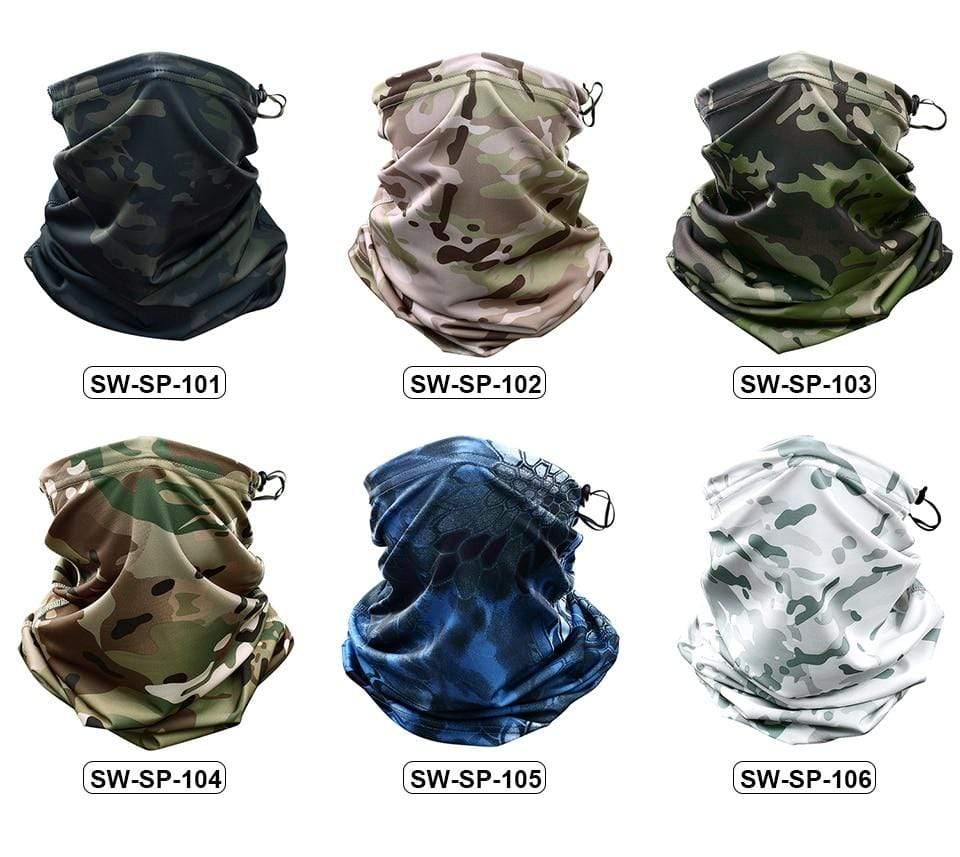Camouflage Neck & Face Sun Germ Shield Outdoor Clothing