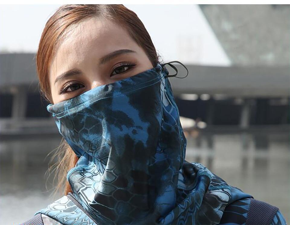 Camouflage Neck & Face Sun Germ Shield Outdoor Clothing
