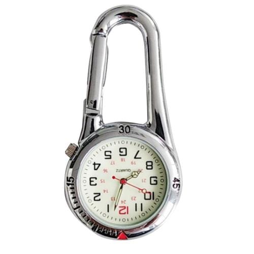 Carabiner Compass Watch Black or Silver Optics