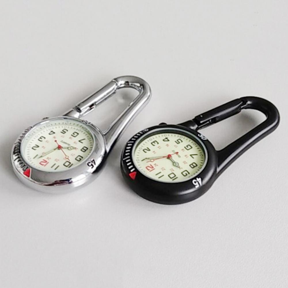 Carabiner Compass Watch Black or Silver Optics