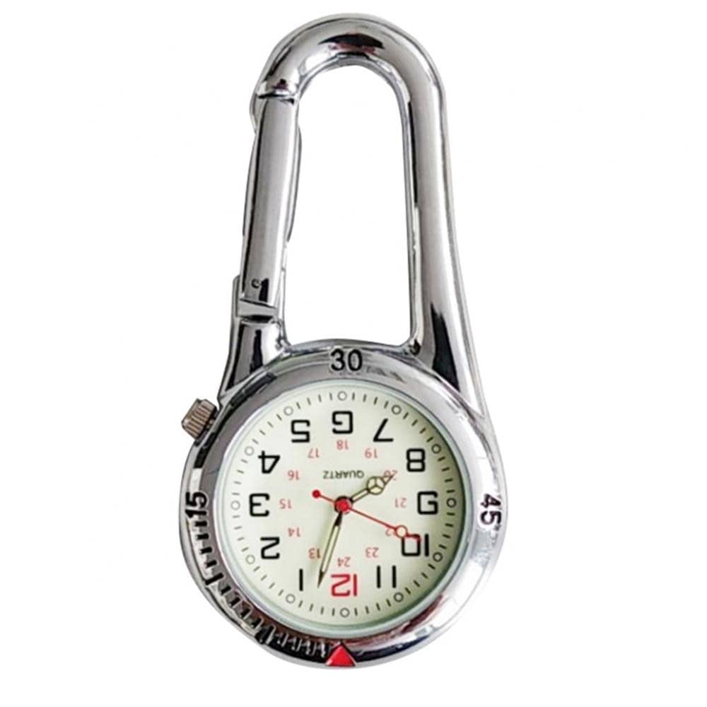 Carabiner Compass Watch Black or Silver Optics
