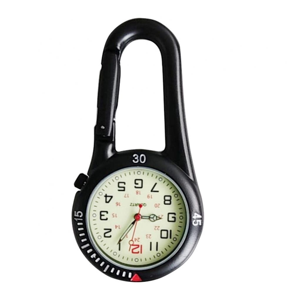 Carabiner Compass Watch Black or Silver Optics