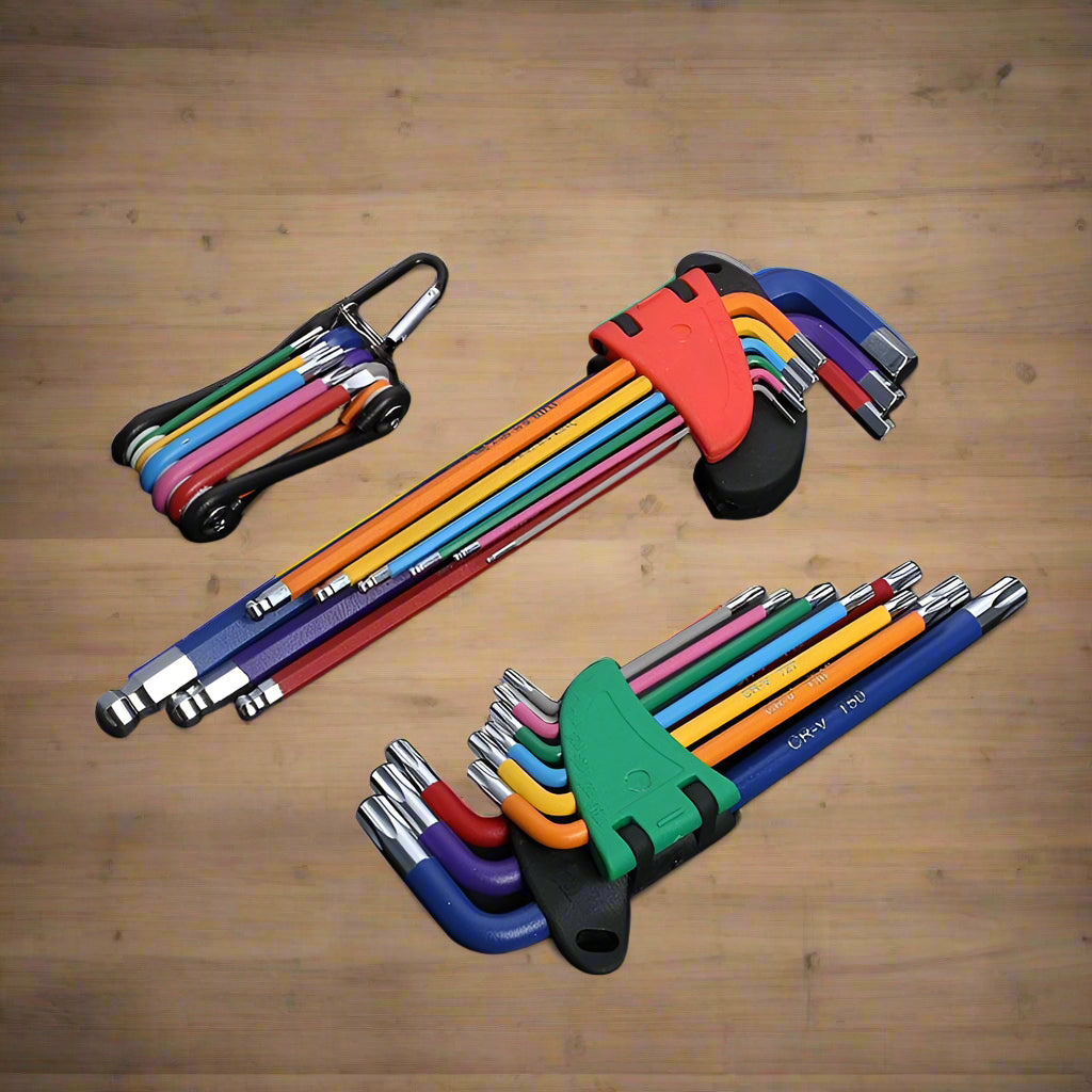 Colour Coded Torx & Hex Head Allen Key Set tools