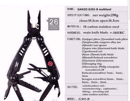 Ganzo G302 & G302B Multitool Pliers Survival