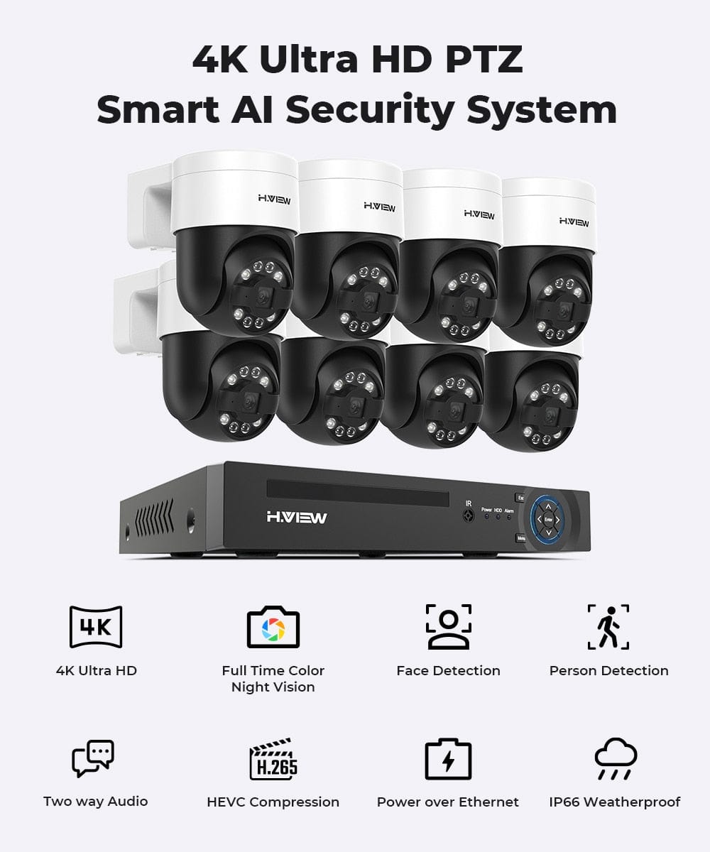 H.View AI Human Detect Security Camera Security Cameras