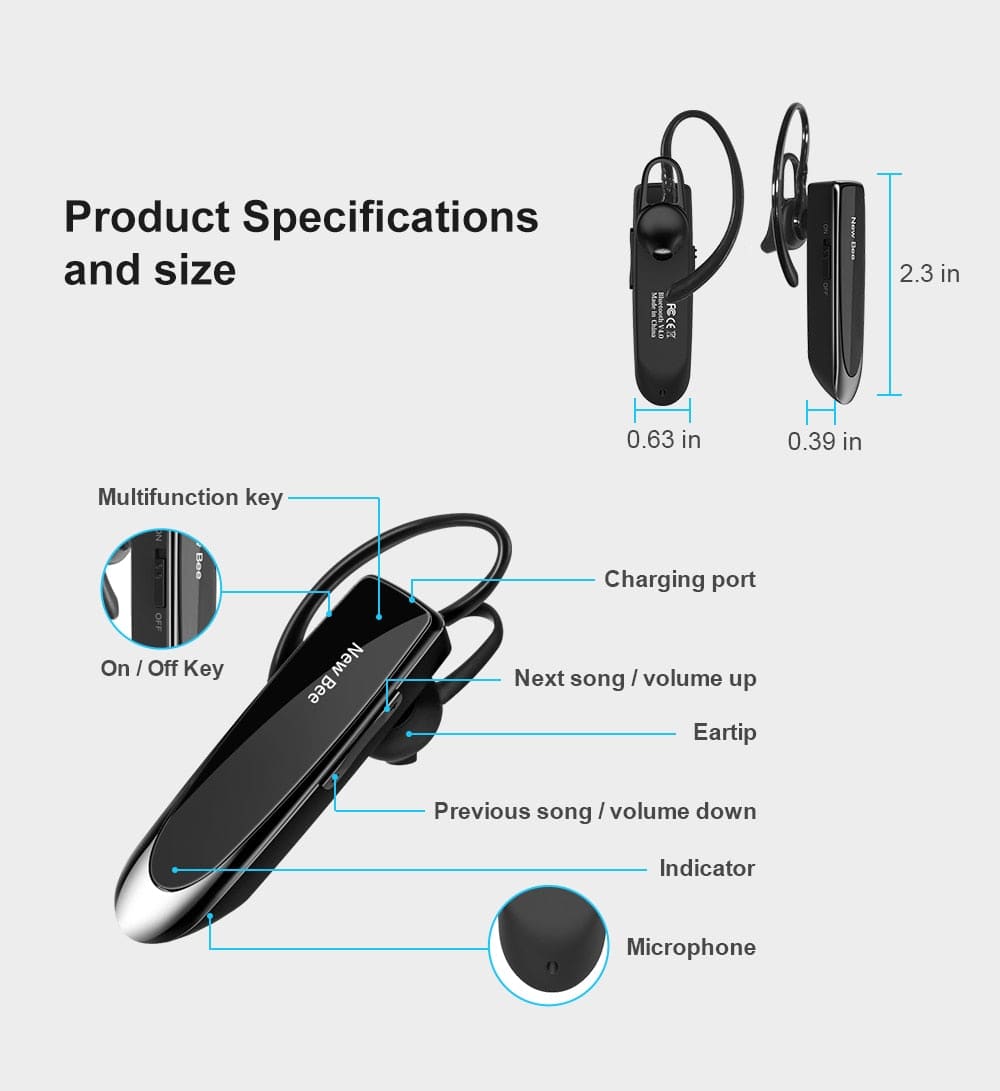 Heavy-Duty Bluetooth 5.0 Earpiece Audio