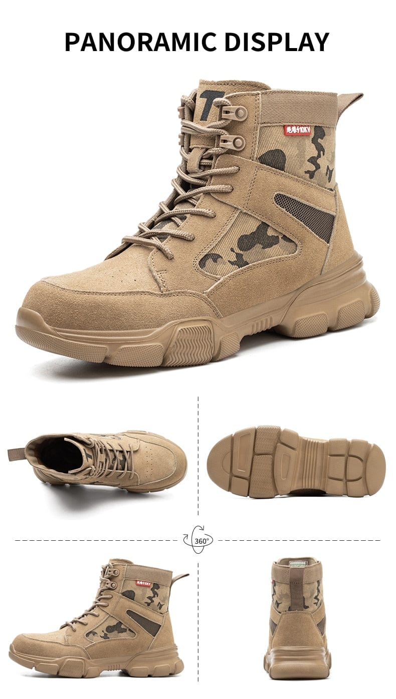 Impact Proof Outdoor Mens Tan Work Boots Adventure Footware