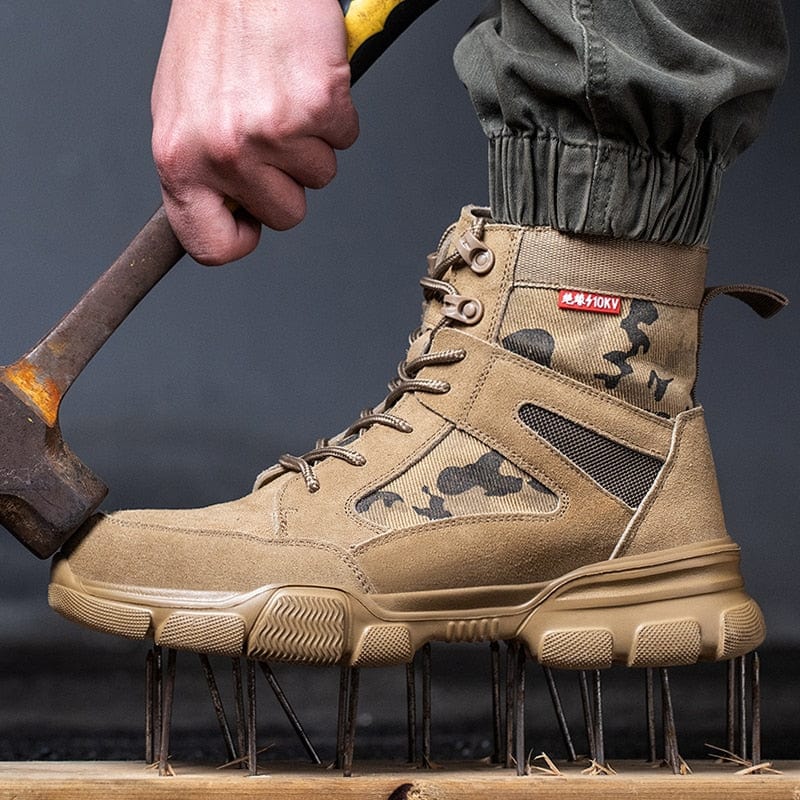 Impact Proof Outdoor Mens Tan Work Boots Adventure Footware