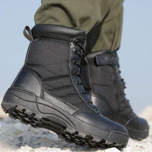 Mens Tactical Boots Breathable Leather & Mesh Adventure Footwear