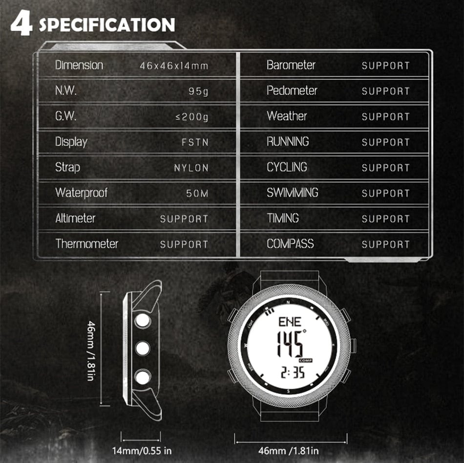 NORTH EDGE Smart Watch APACHE-46 Watchs