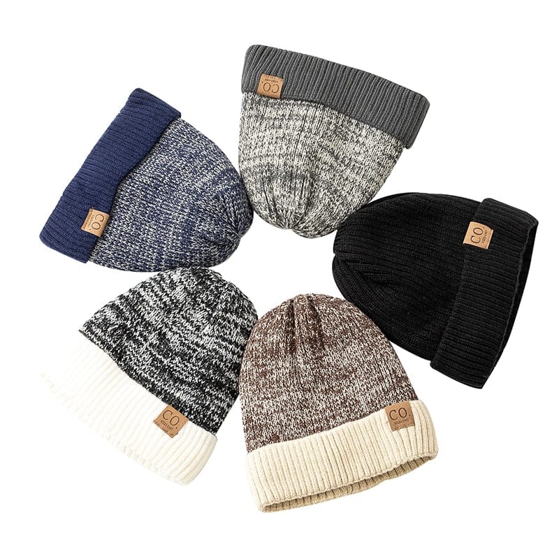New Unisex Two-Tone Winter Beanie Thermal & Wool Beanies