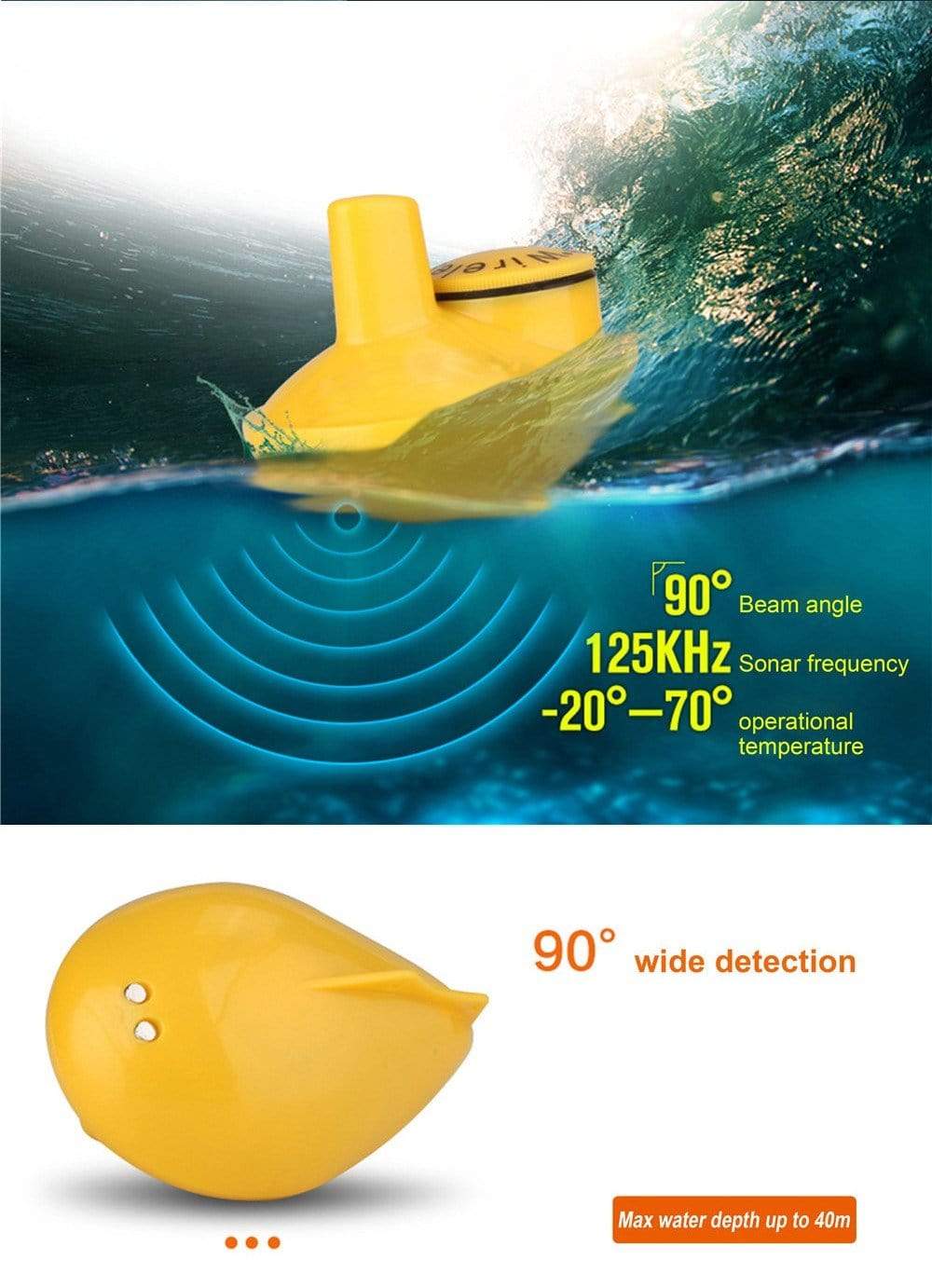 Portable Wireless Fish Finder 120m Range marine