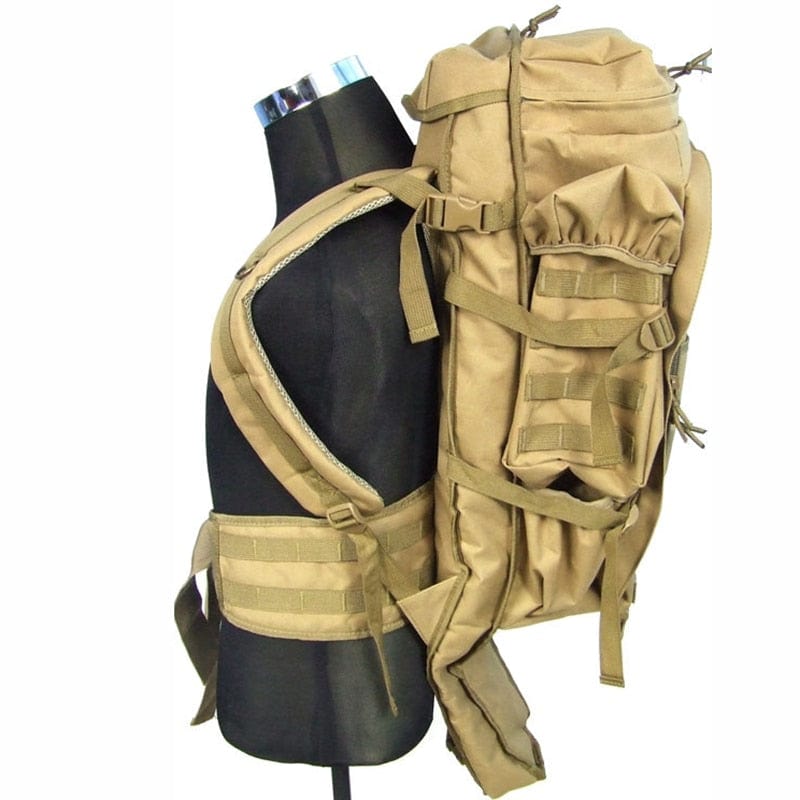 Rugged 70L Over Night Rifle Shovel Tool Camping Backpack Rifle Accesories