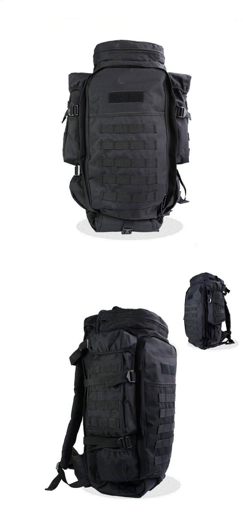 Rugged 70L Over Night Rifle Shovel Tool Camping Backpack Rifle Accesories