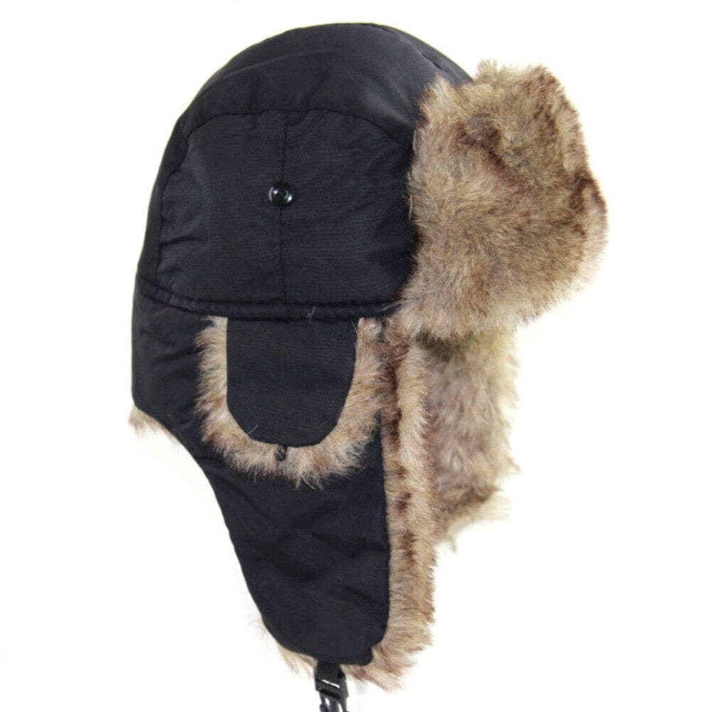 Russian Furr lined winter Bomber Hat Thermal & Wool Beanies