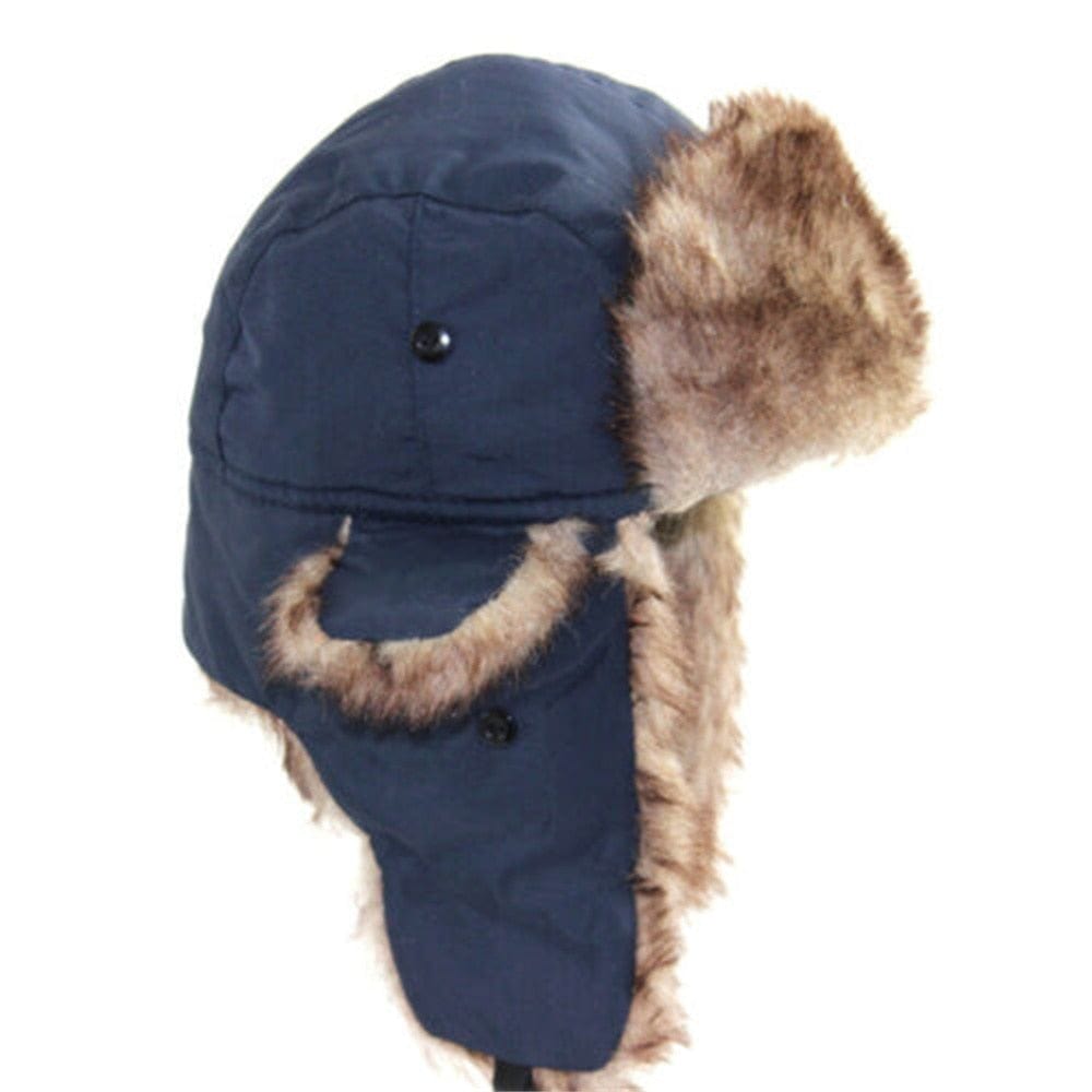 Russian Furr lined winter Bomber Hat Thermal & Wool Beanies