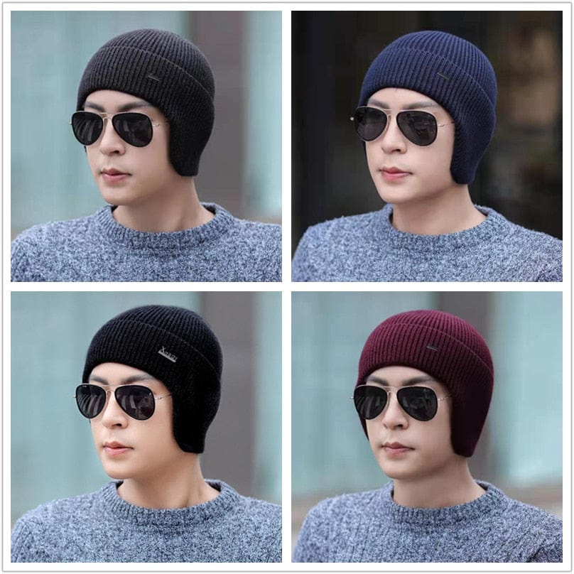Warm up Wool Beanie with Earflaps Thermal & Wool Beanies
