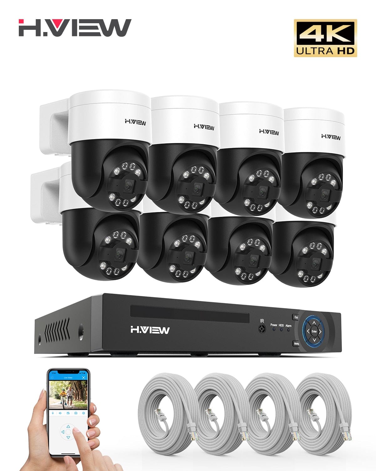 H.View AI Human Detect Security Camera Security Cameras BushLine