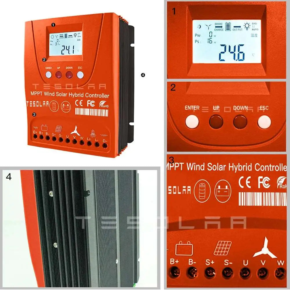 1000W, 1.2 & 1.5kw Hybrid MPPT Controller Wi-Fi power control unit  