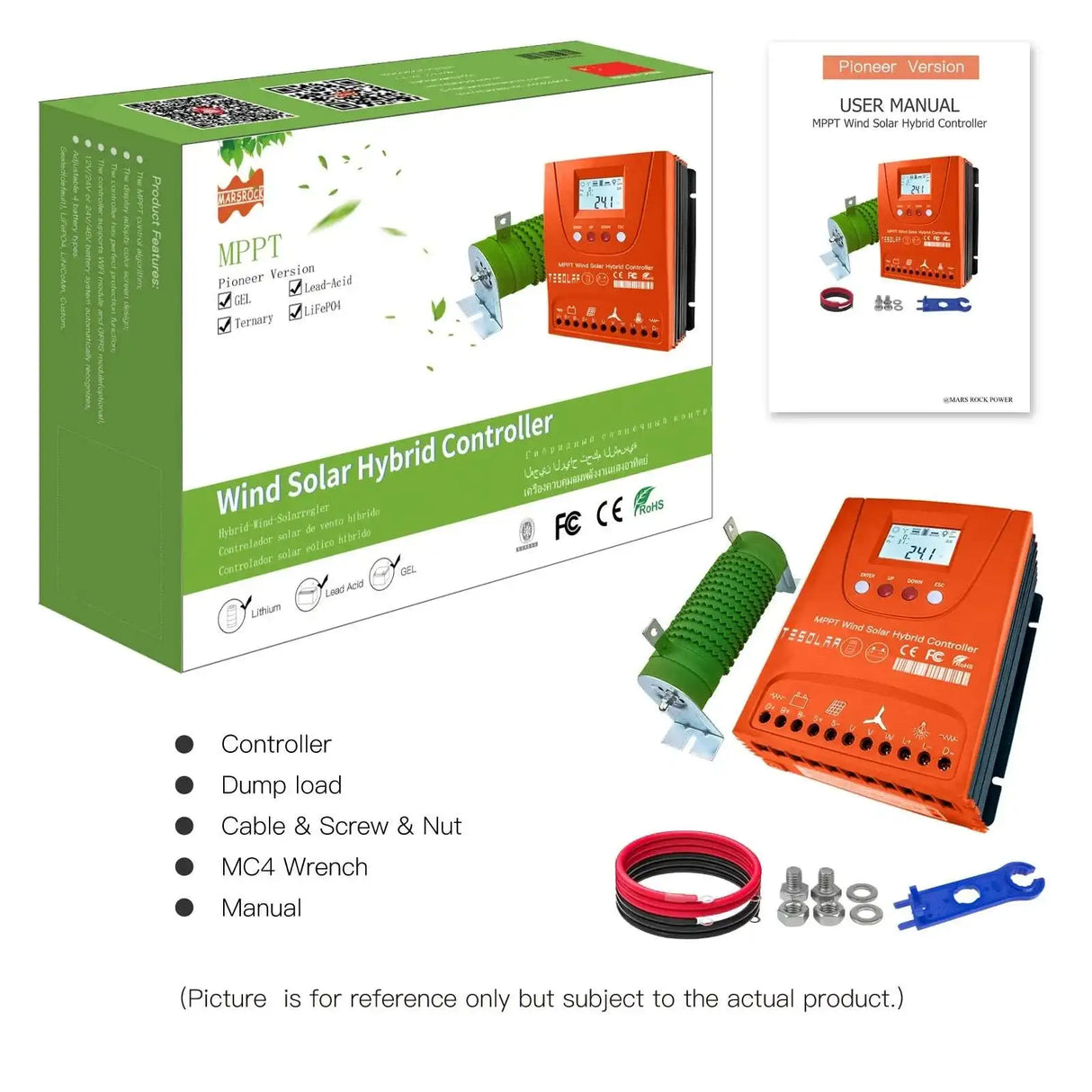 1000W, 1.2 & 1.5kw Hybrid MPPT Controller Wi-Fi power control unit  