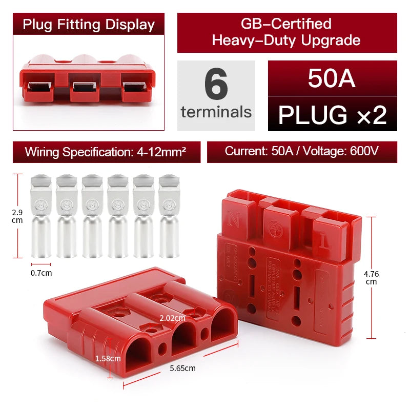 2pcs Anderson Plug 3Pin 50A 75A 175A Quick Connect Kit electrical supplys  