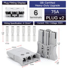 2pcs Anderson Plug 3Pin 50A 75A 175A Quick Connect Kit electrical supplys  