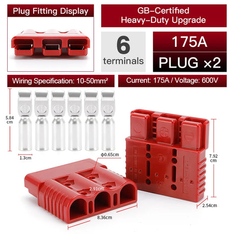2pcs Anderson Plug 3Pin 50A 75A 175A Quick Connect Kit electrical supplys  