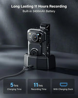4K Body Camera IP68 GPS Bodycam 128GB & Charging Dock Security Cameras  