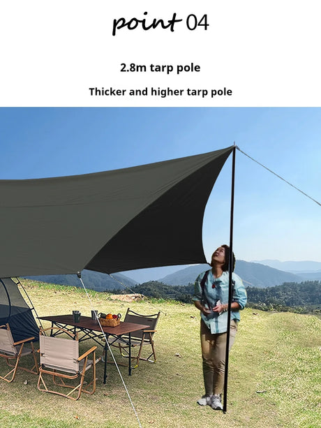 5.1 x 5.1m Tarp Waterproof Awning Shade Tent Shelter Sunshade Camping Equipment  