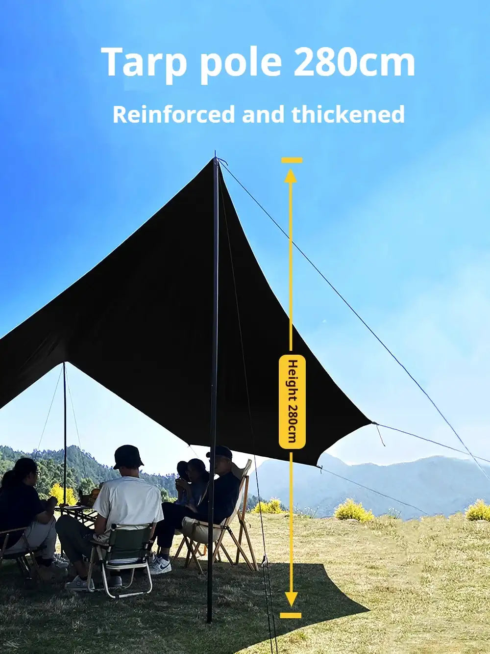 5.1 x 5.1m Tarp Waterproof Awning Shade Tent Shelter Sunshade Camping Equipment  