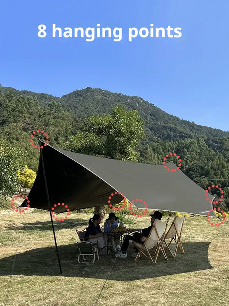 5.1 x 5.1m Tarp Waterproof Awning Shade Tent Shelter Sunshade Camping Equipment  