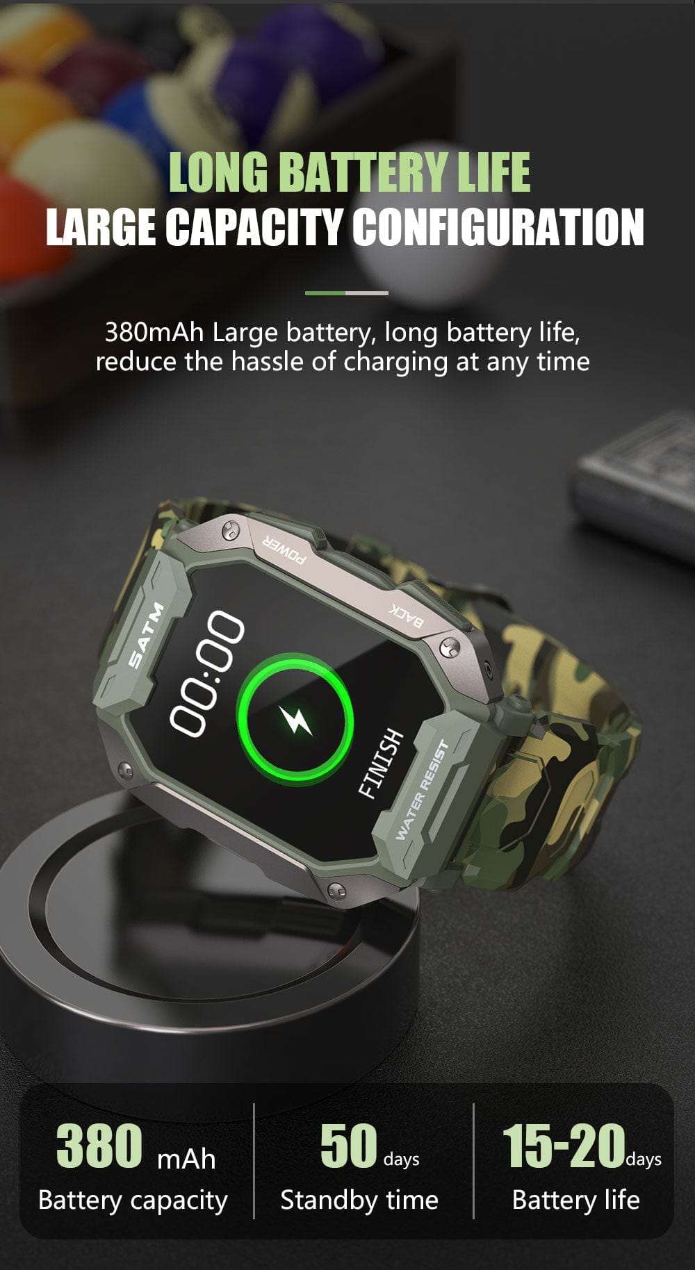 5ATM FC20 Ultra Smart Watch Carbon Watchs  
