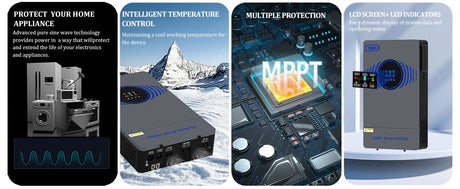 6.2kW Off-Grid Hybrid Solar Inverter MPPT & WiFi Wind & Solar Controllers  