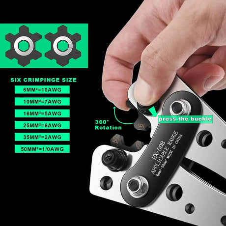 6-50mm Cable Lug Crimping Tool Terminal Crimper electrical supplys  