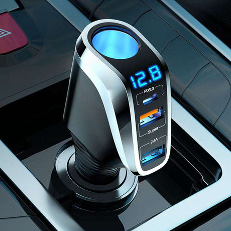 66W Super Fast Charge 1-to-3 Power to USB Automotive  