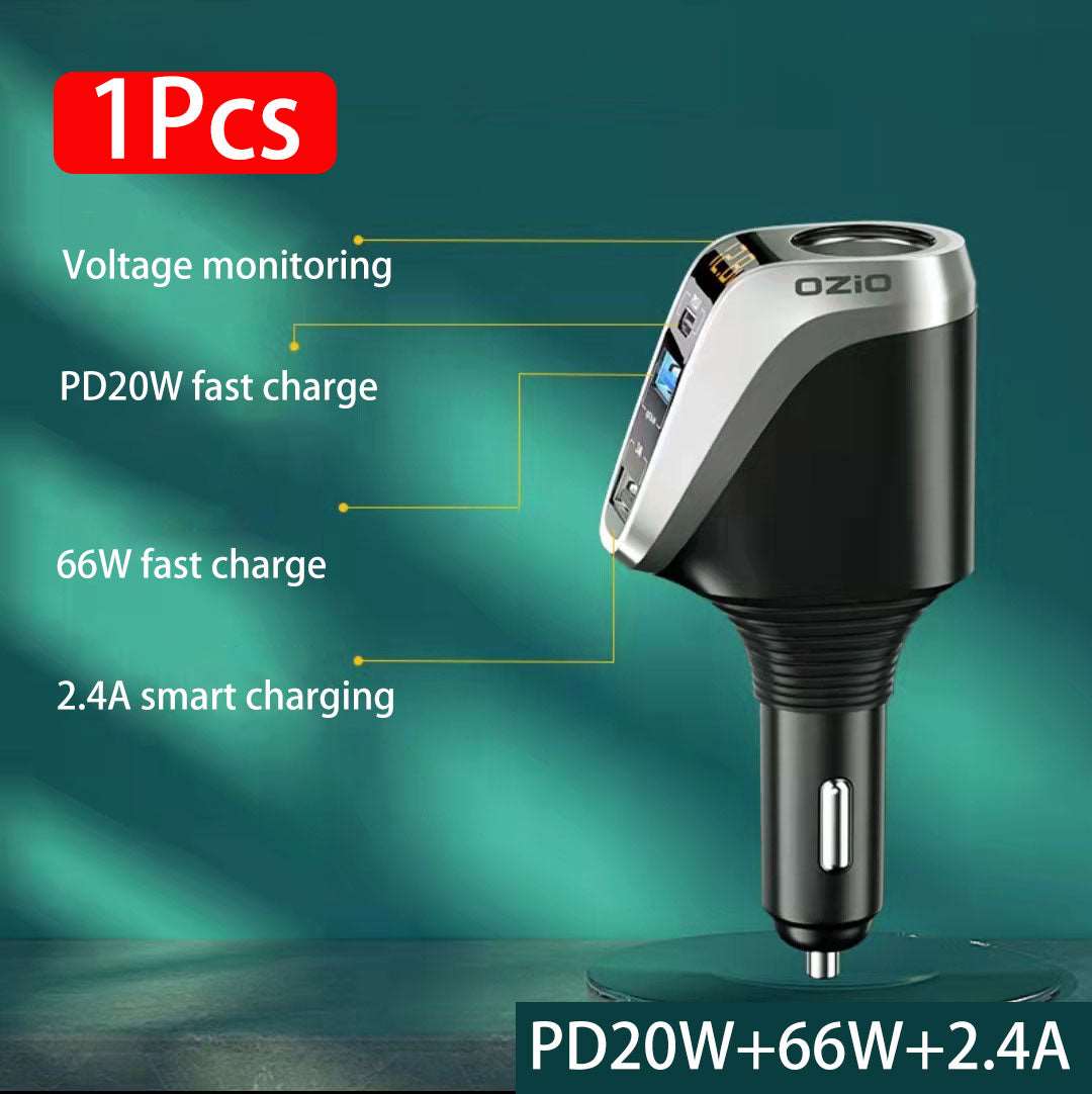 66W Super Fast Charge 1-to-3 Power to USB Automotive  