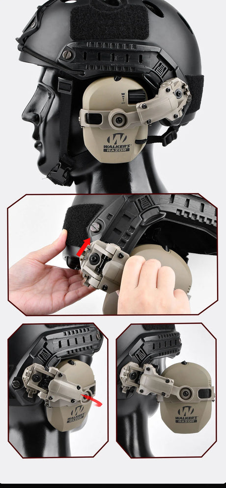 ARC Walker's Razor Headset Helmet Mount Bracket Adapter Helmet & Pack Accessories  