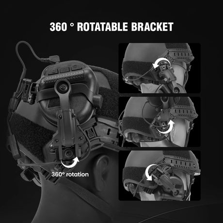 Active Noise Reduction Tactical 2 way Radio Headset Helmet & Pack Accessories  