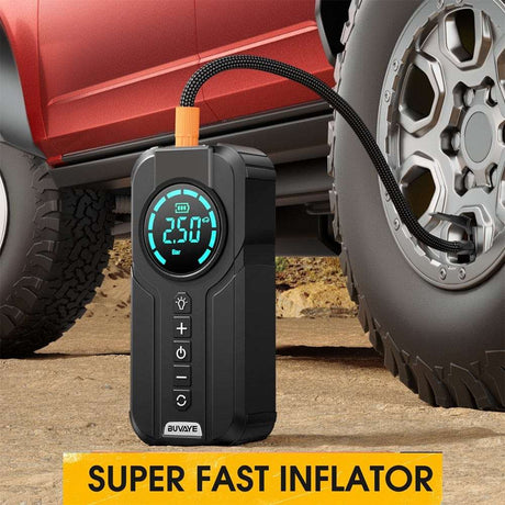 BUVAYE Car Jump Starter Air Pump Portable Air Compressor   