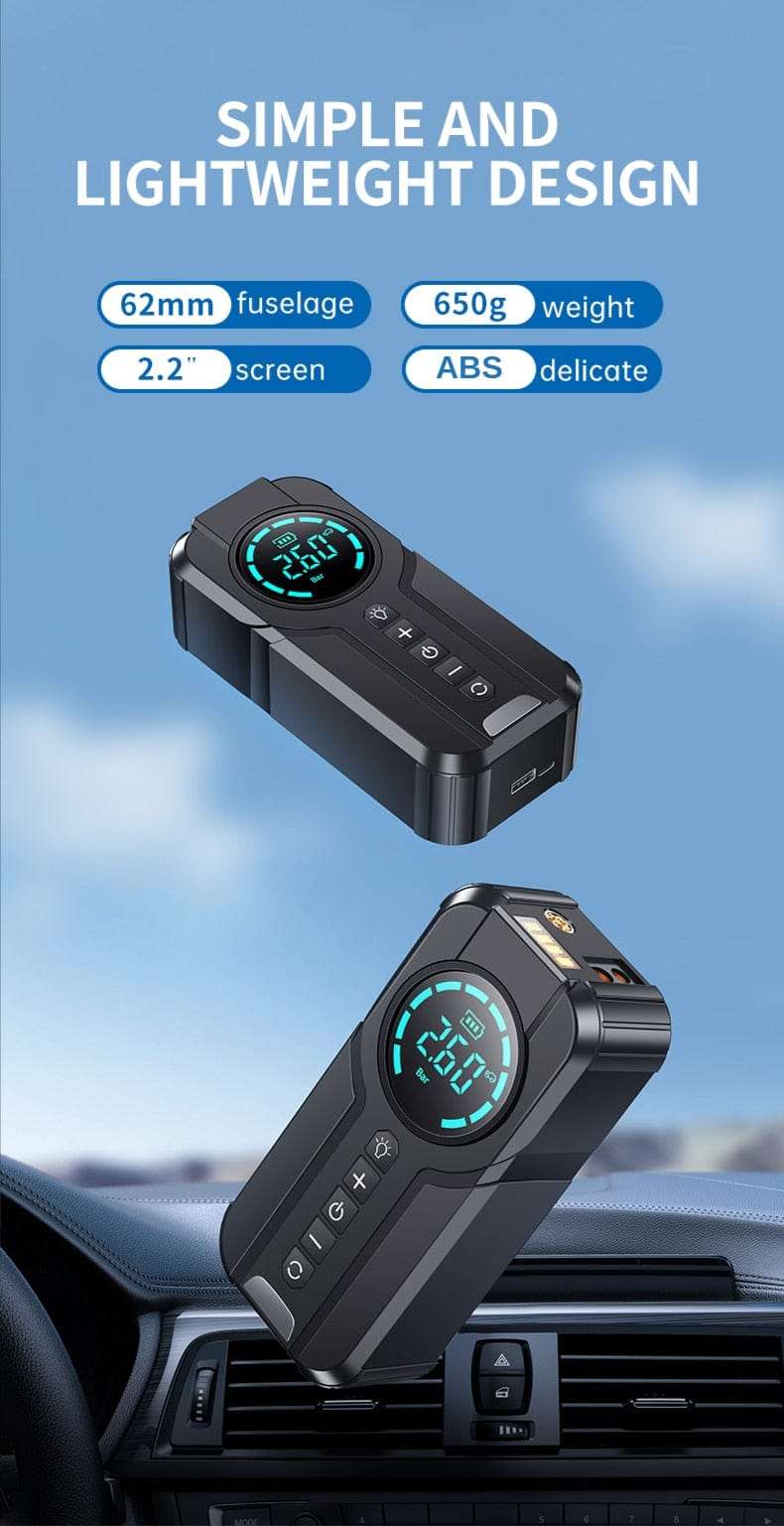 BUVAYE Car Jump Starter Air Pump Portable Air Compressor   