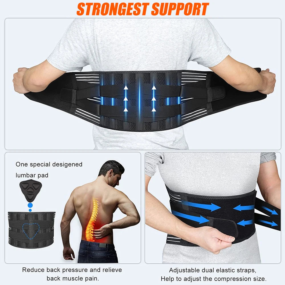 Back Brace for Lower Back Pain Lumbar Support Hi-Vis & Safety  