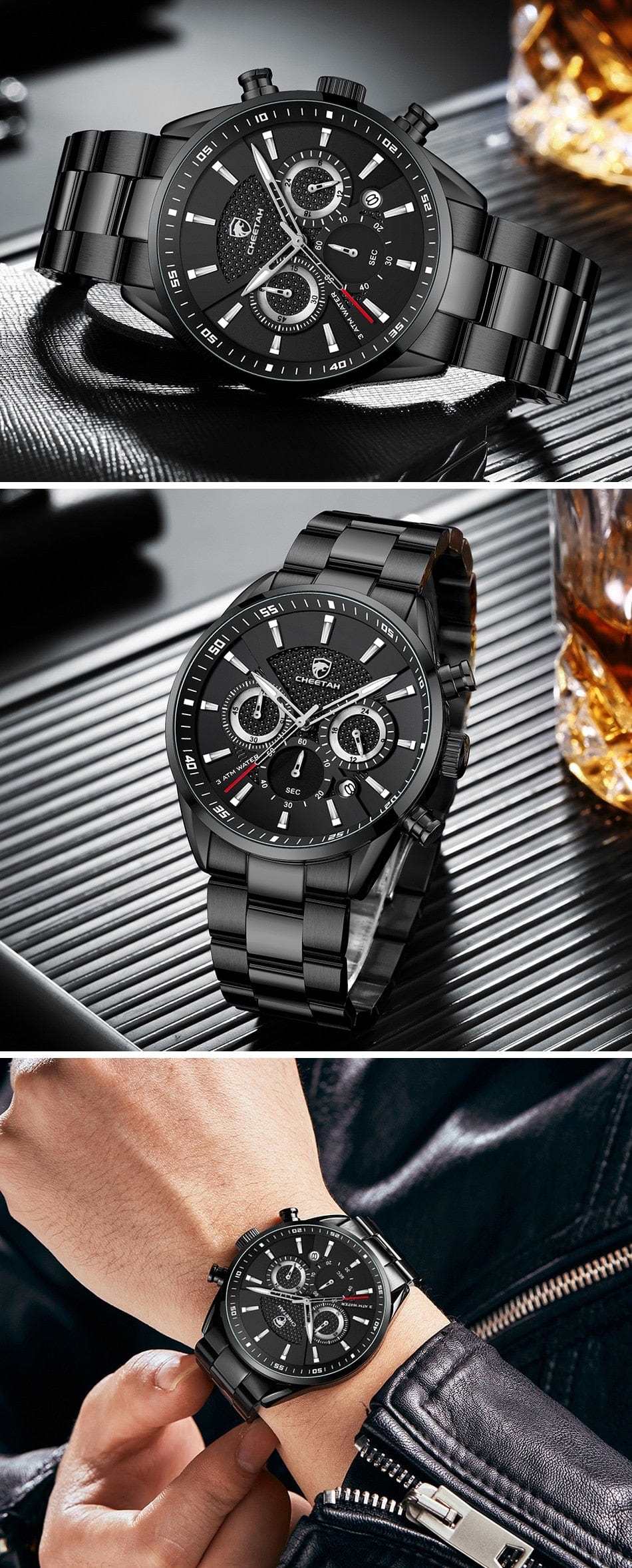CHEETAH 1613G Casual Sport Chronograph Watch Quartz Smart Watches  