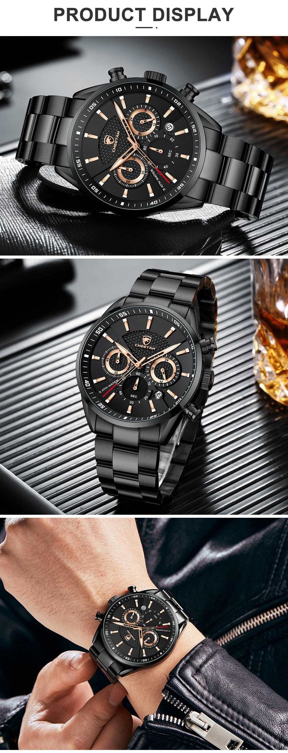 CHEETAH 1613G Casual Sport Chronograph Watch Quartz Smart Watches  