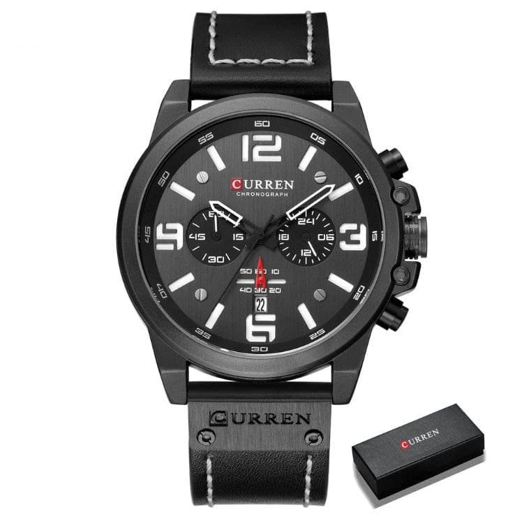 CURREN 8314 Waterproof Sport Watch Genuine Leather Smart Watches  