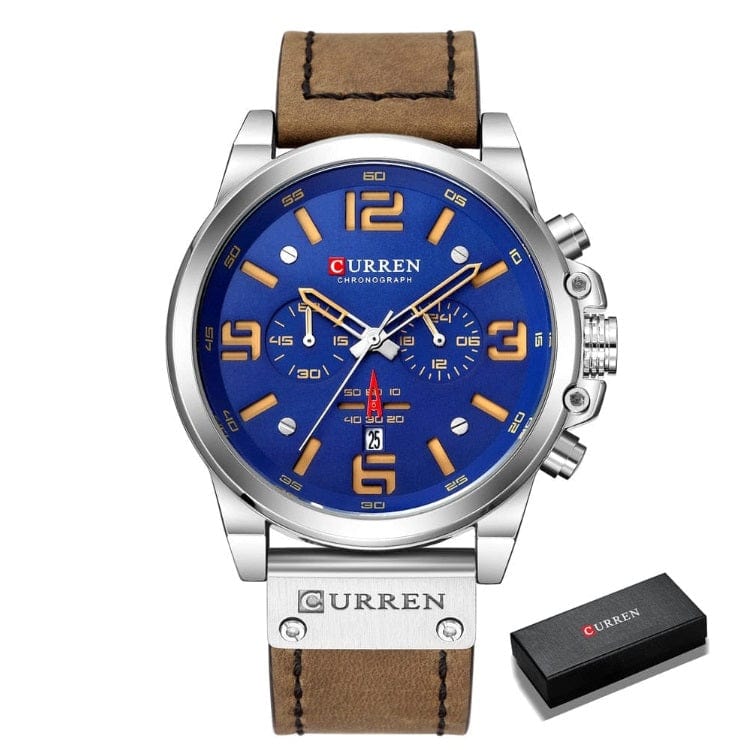 CURREN 8314 Waterproof Sport Watch Genuine Leather Smart Watches  