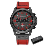 CURREN 8314 Waterproof Sport Watch Genuine Leather Smart Watches  